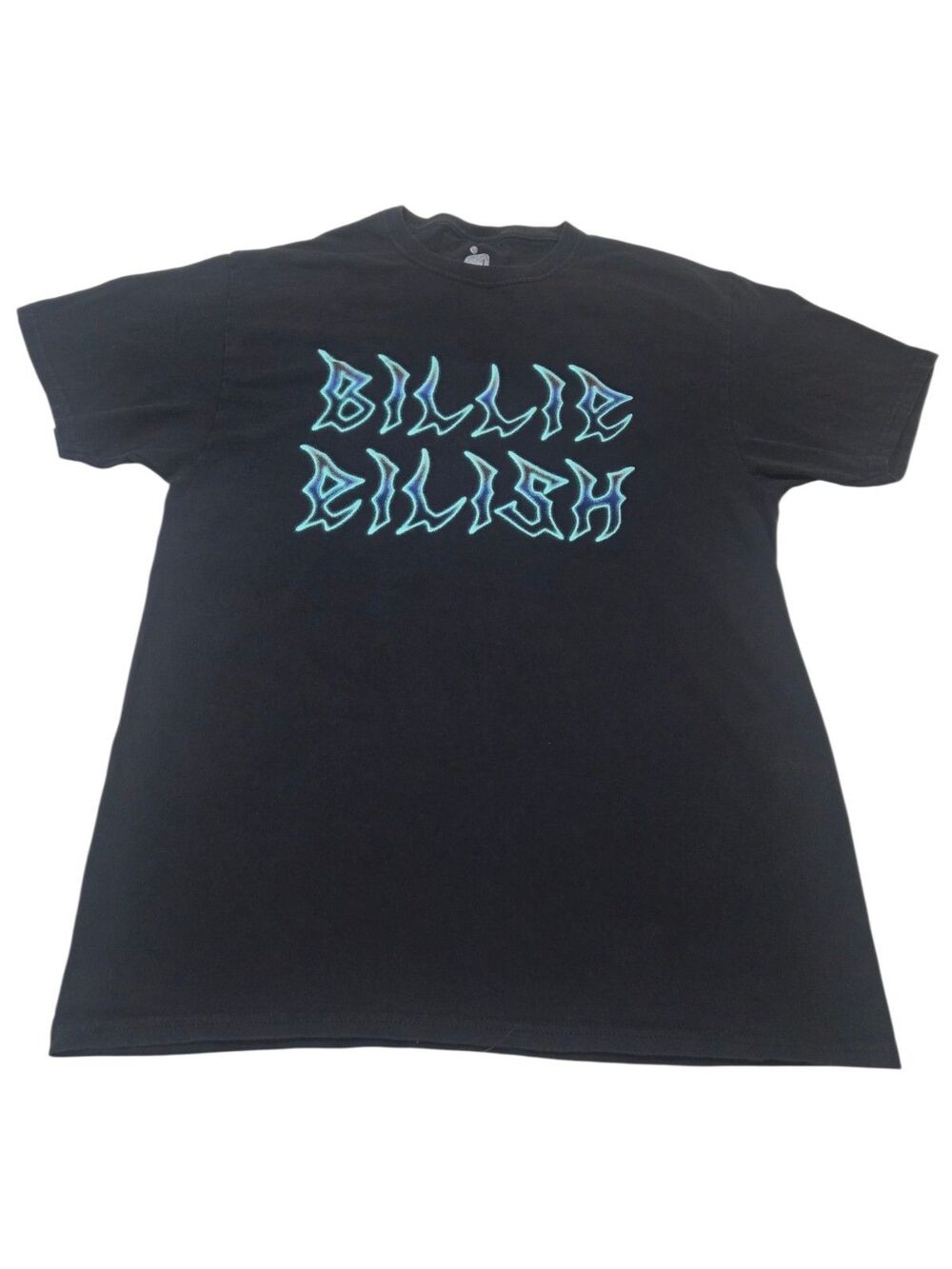 Billie Eilish 2020 Official Merch Flame Graphic T-Shirt M Black Blue Unisex J14